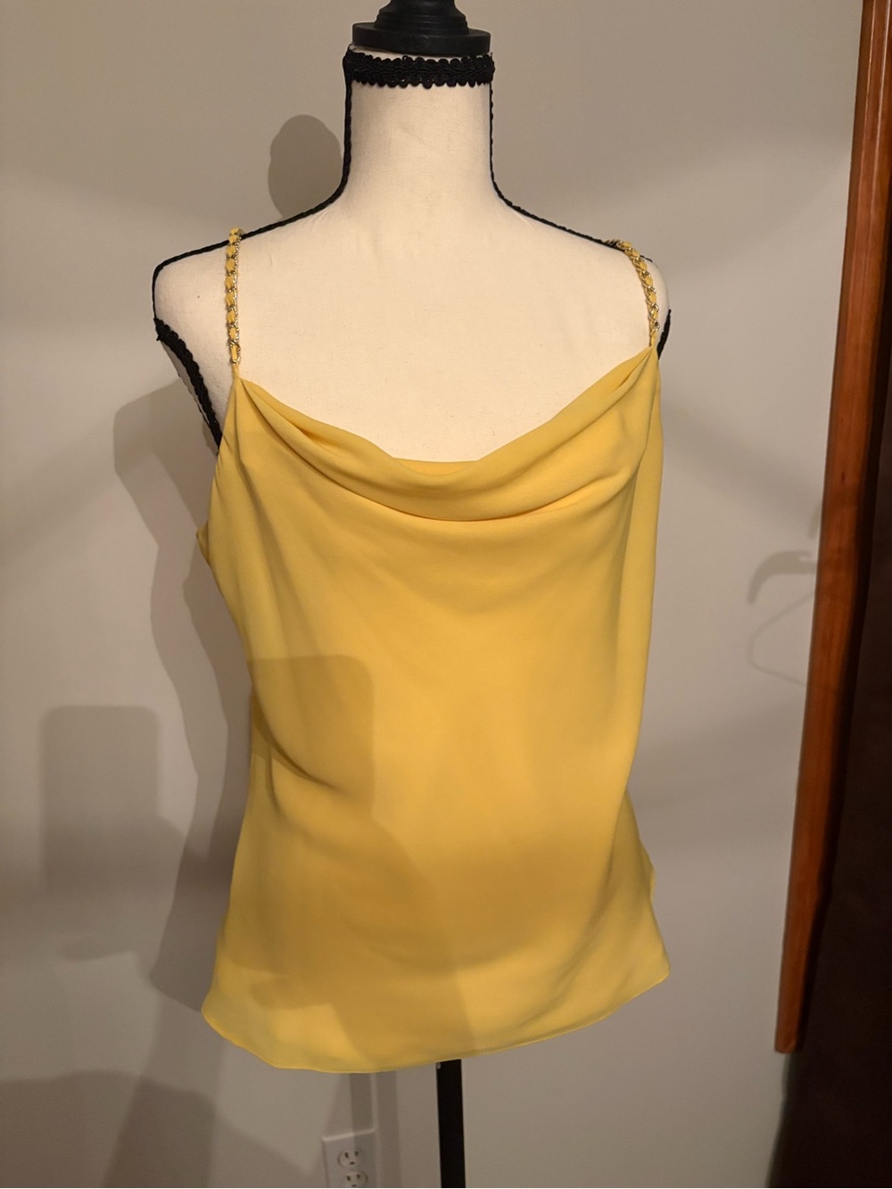Thalia Sodi Yellow Cowl Neck Camisole with Braided Straps
